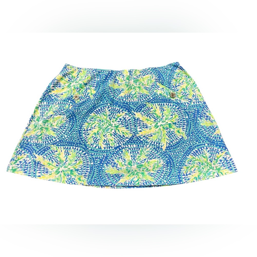Lilly Pulitzer Blue, Green & Yellow Palm Print Skort